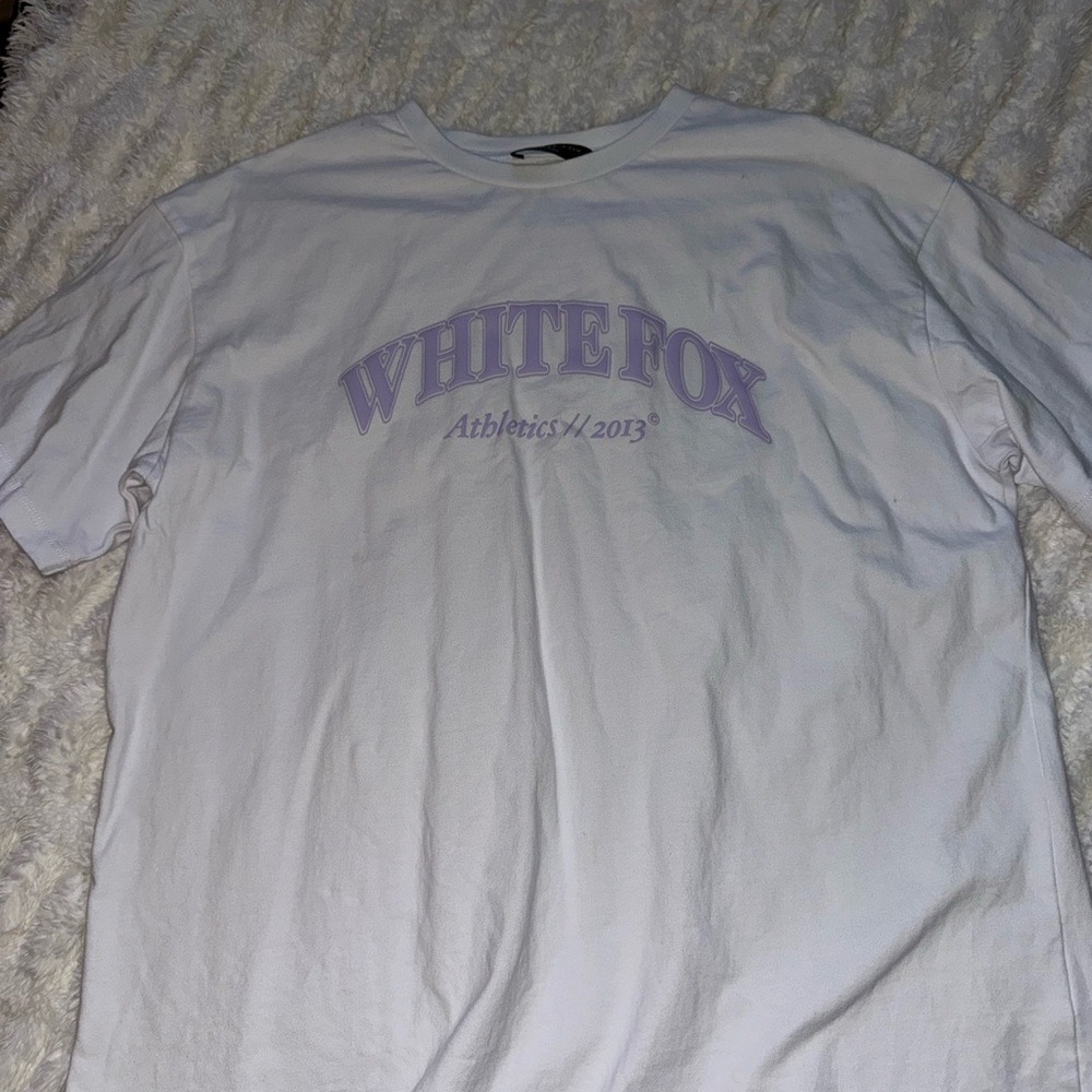 White Fox Boutique White and Purple Tee